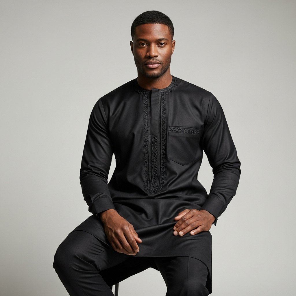 Costume Africain Homme Noir - Ensemble 2 Pièces Chic.