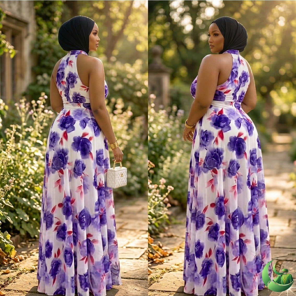 robe-maxi-fleurs-violettes-dos-nu-prestige-dakar